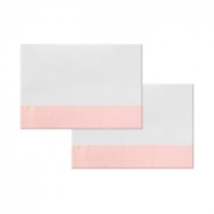 Jogo de Fronha Estampada - Rosa com Branco