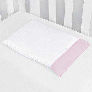 Jogo de Fronha Estampada - Rosa com Branco