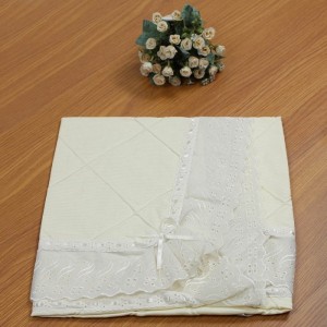 Manta de Piquet Nervura com Lasie - Floral Ferrugem