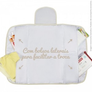 Trocador Portátil c/ Bolsos Internos - Floral Ferrugem
