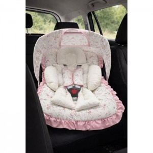 Kit Para Bebê Conforto 05 Pçs TR - Floral Ferrugem