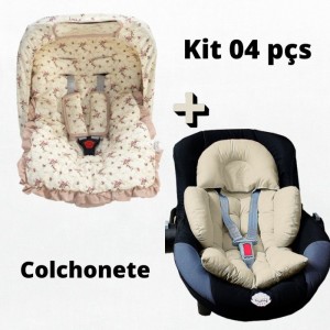 Kit Para Bebê Conforto 05 Pçs TR - Floral Ferrugem